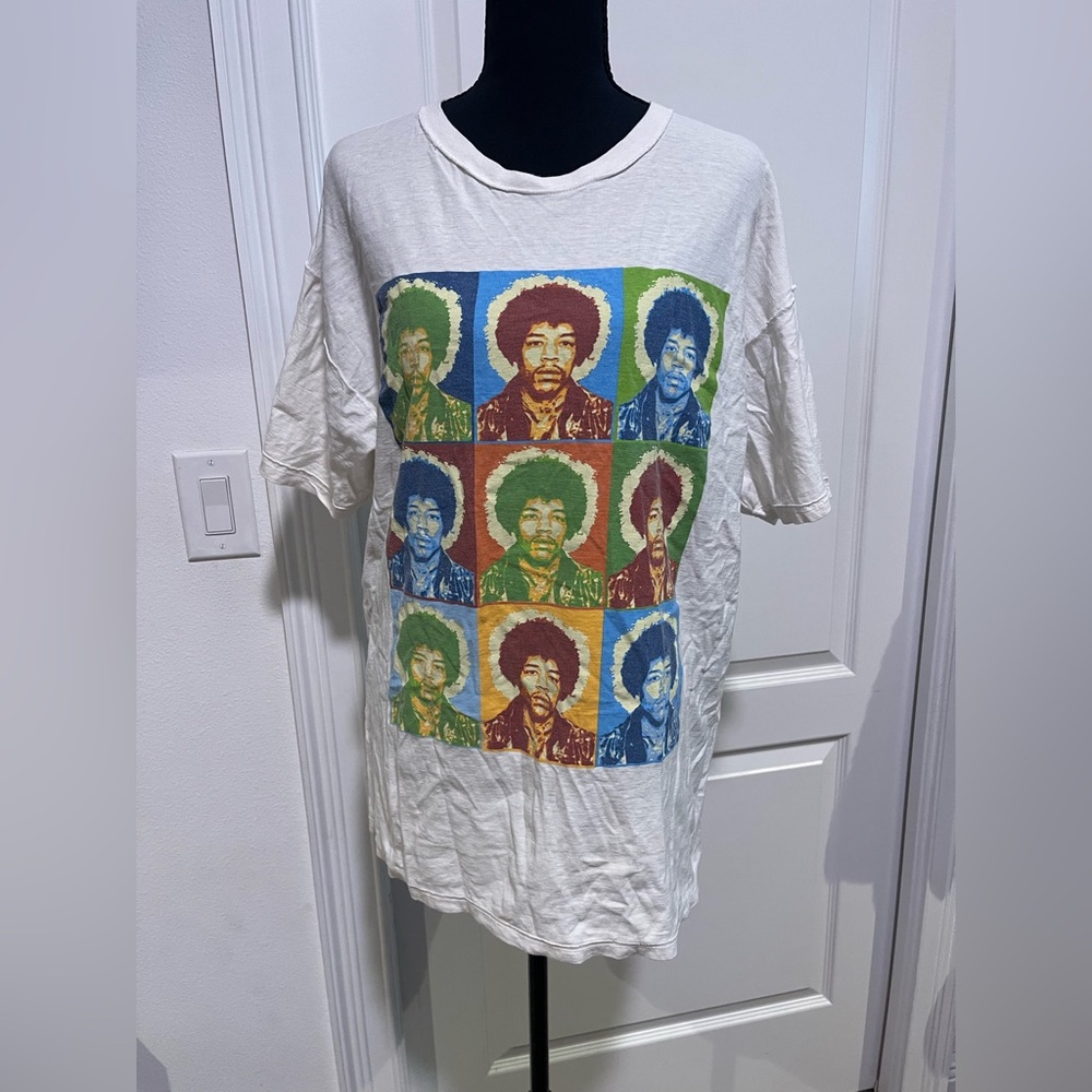 Graphic T-Shirt with Jimi Hendrix Portraits